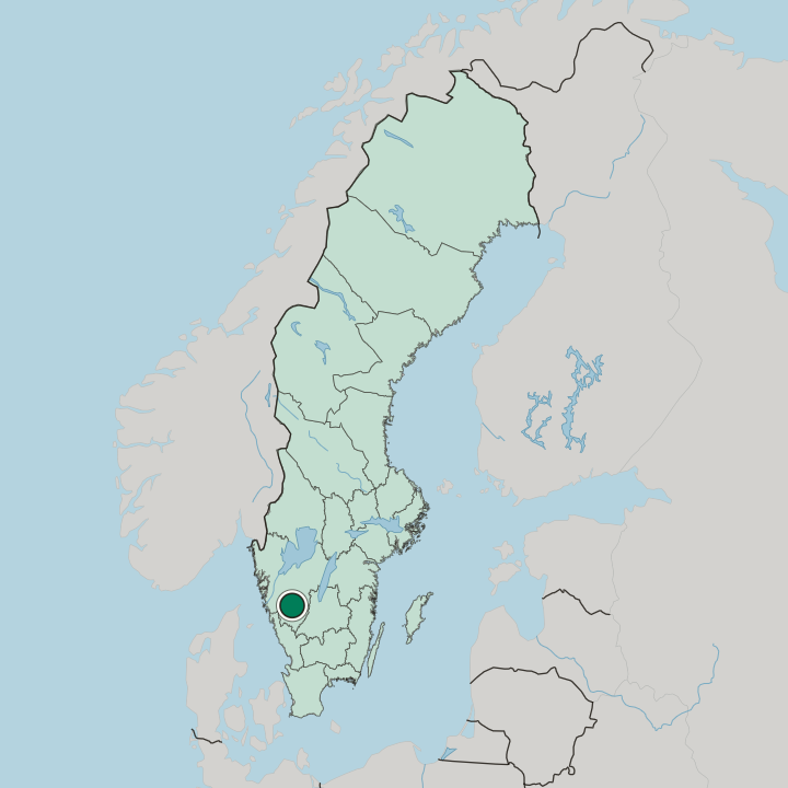 Map showing Borås — In Sweden