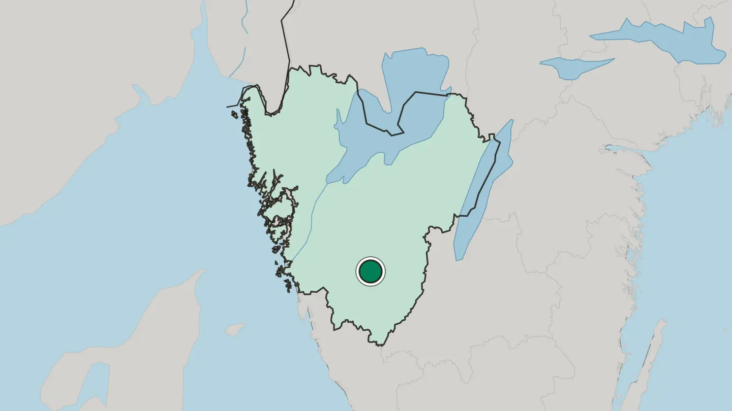 Map of Borås in Sweden