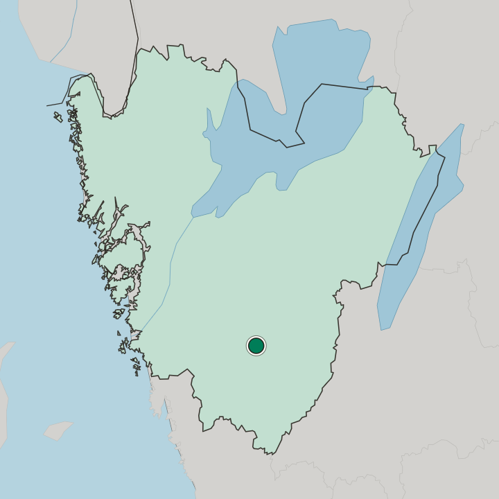 Map showing Borås — In Västra Götaland County