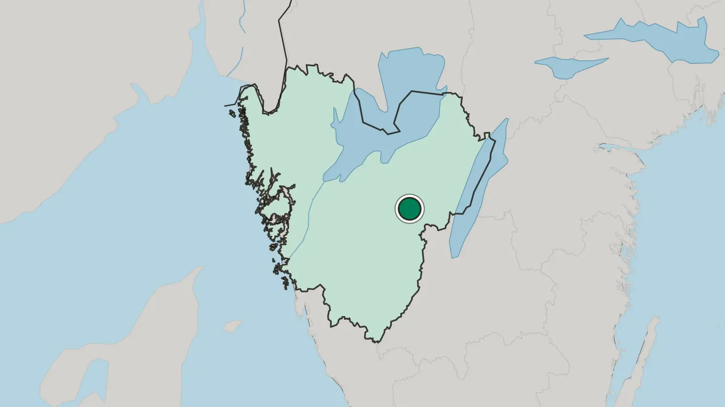 Map of Falköping in Sweden