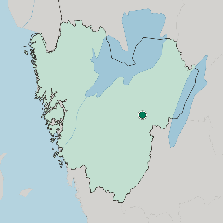 Map showing Falköping — In Västra Götaland County