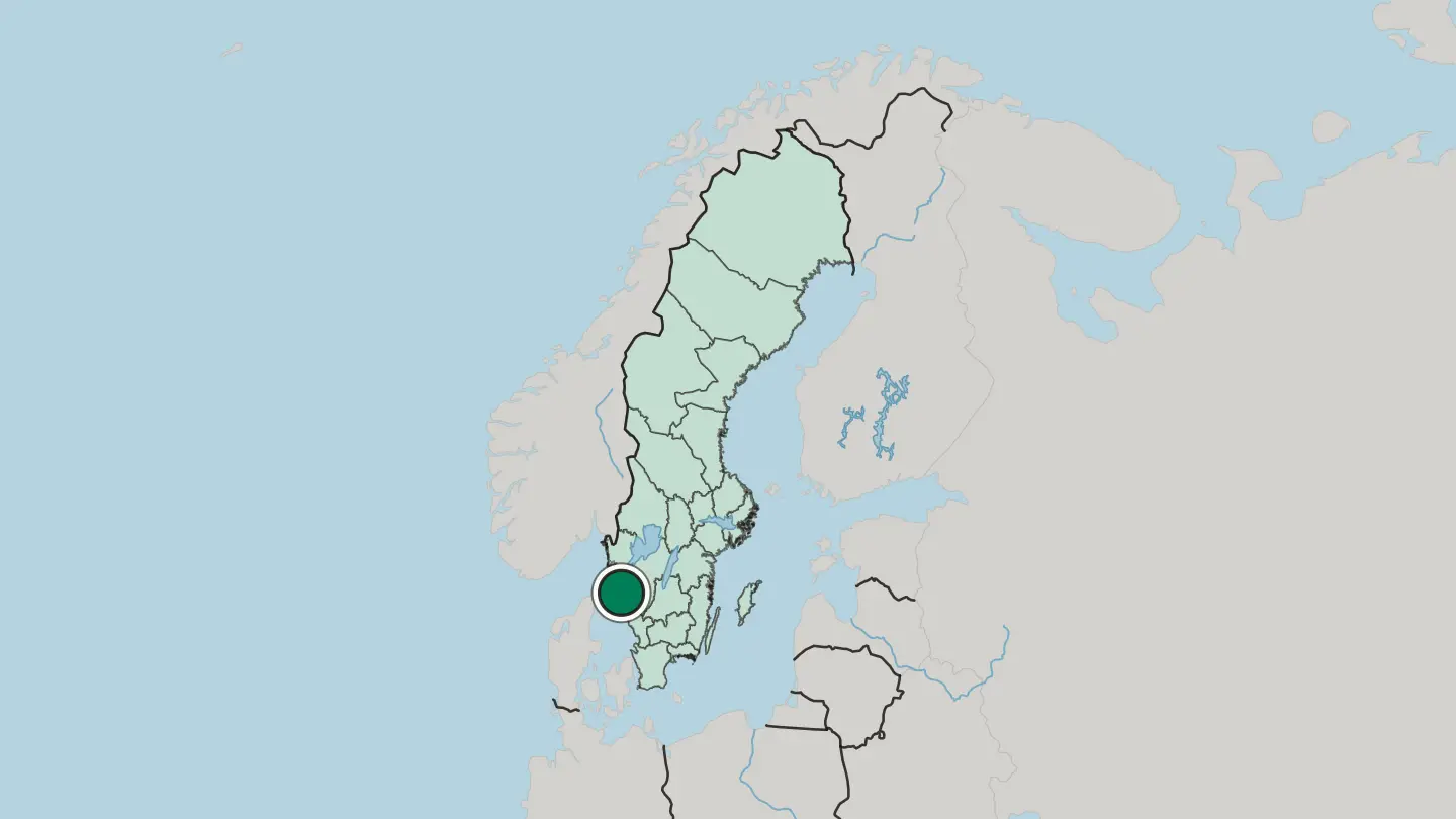 Map of Gothenburg in Sweden