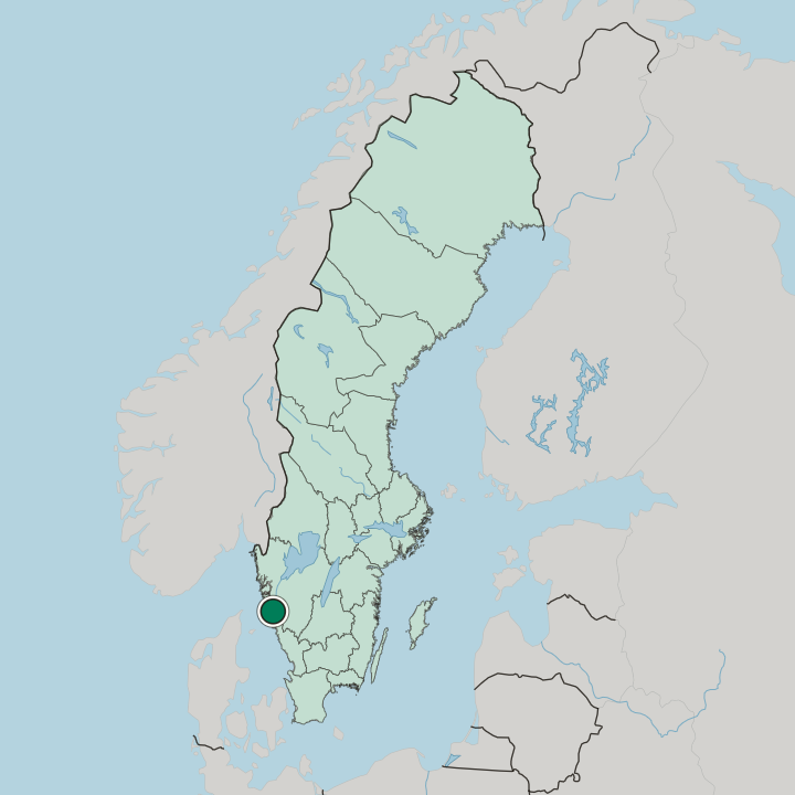 Map showing Gothenburg — In Sweden
