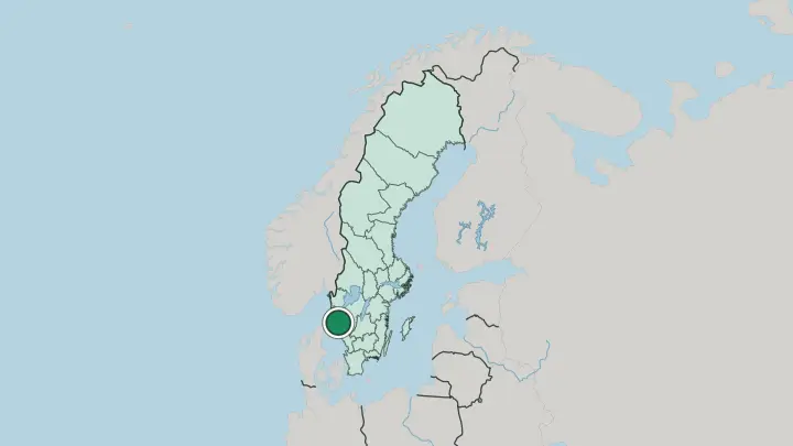 Map of Gothenburg in Sweden