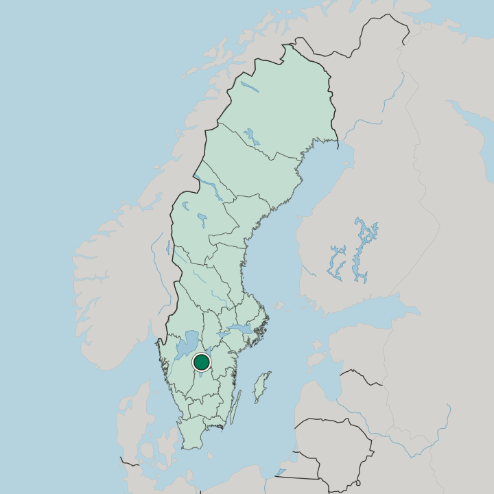 Map showing Hjo — In Sweden
