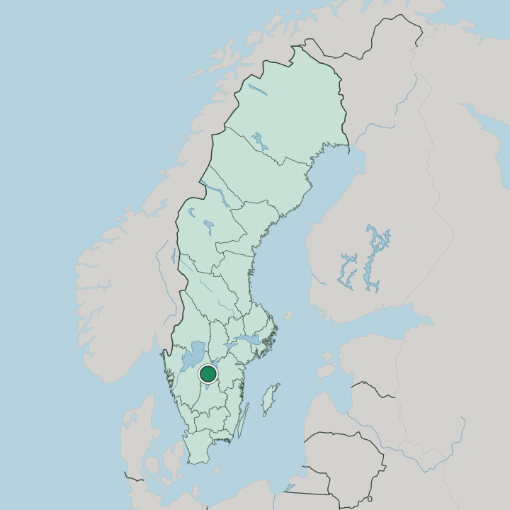 Map showing Hjo — In Sweden