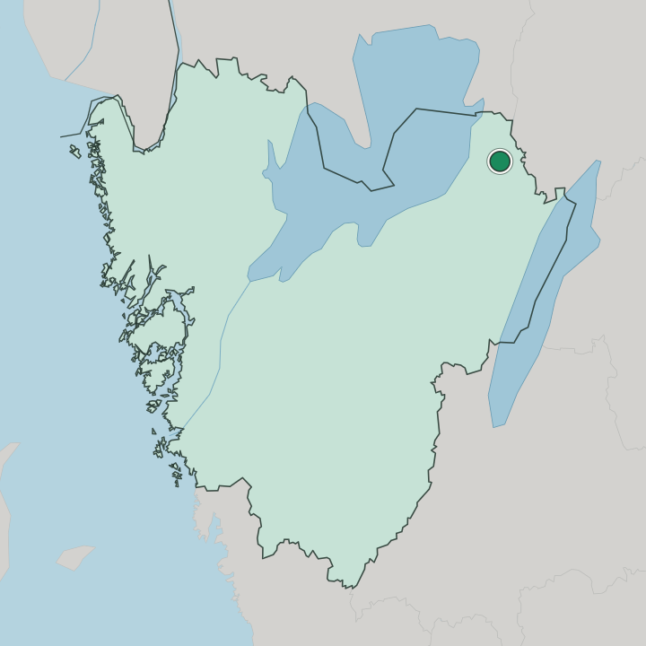 Map showing Hova — In Västra Götaland County