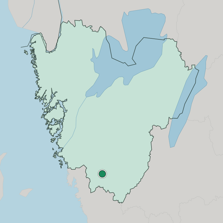 Map showing Kinna — In Västra Götaland County