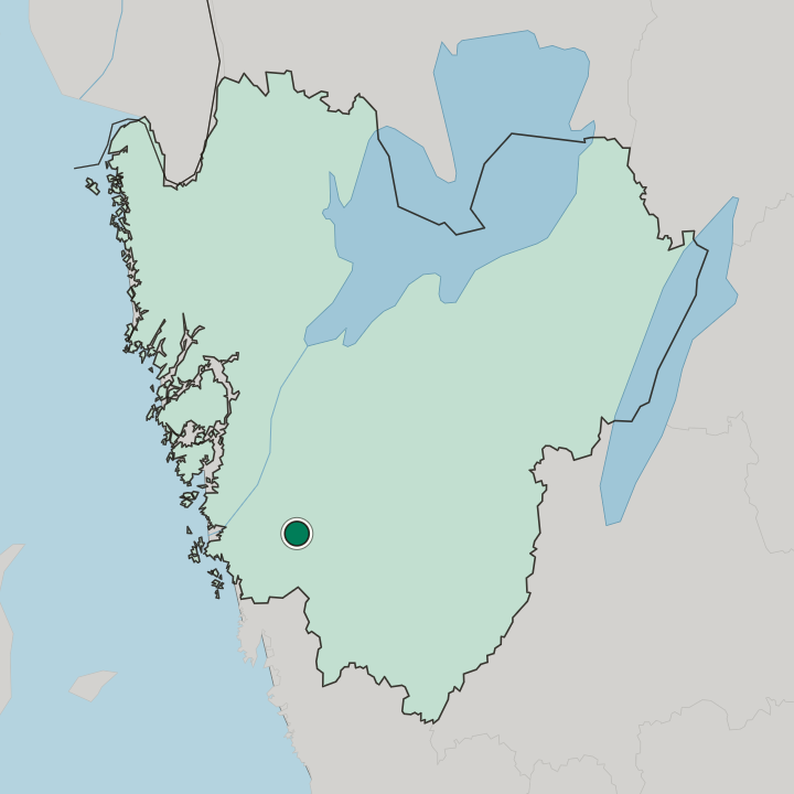 Map showing Lerum — In Västra Götaland County