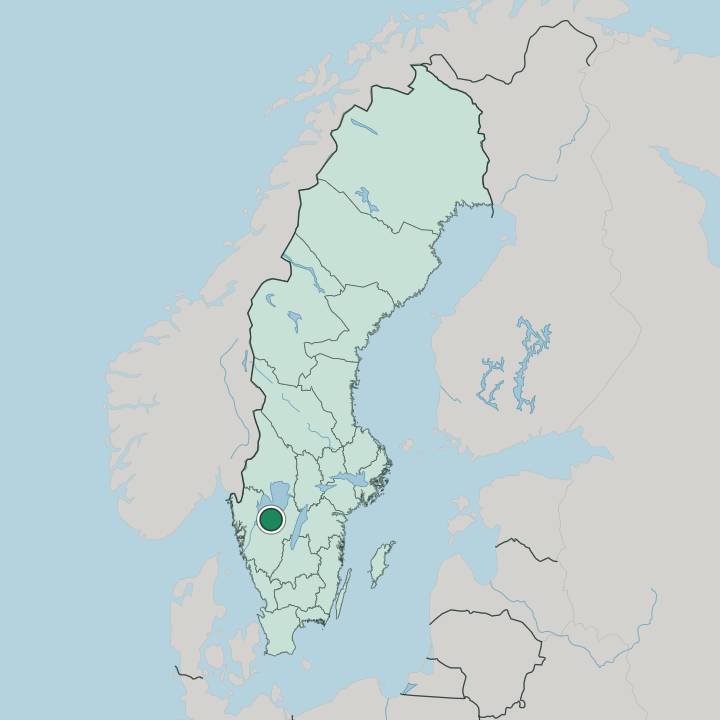 Map showing Lidköping — In Sweden
