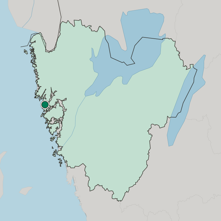 Map showing Lysekil — In Västra Götaland County