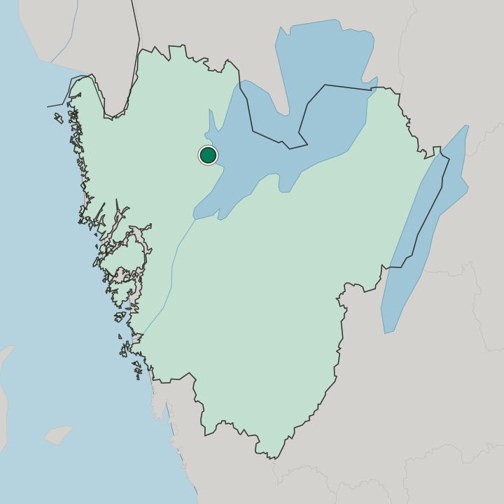 Map showing Mellerud — In Västra Götaland County