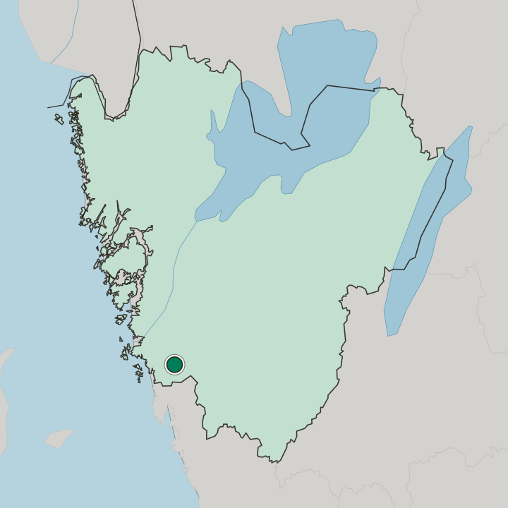 Map showing Mölnlycke — In Västra Götaland County