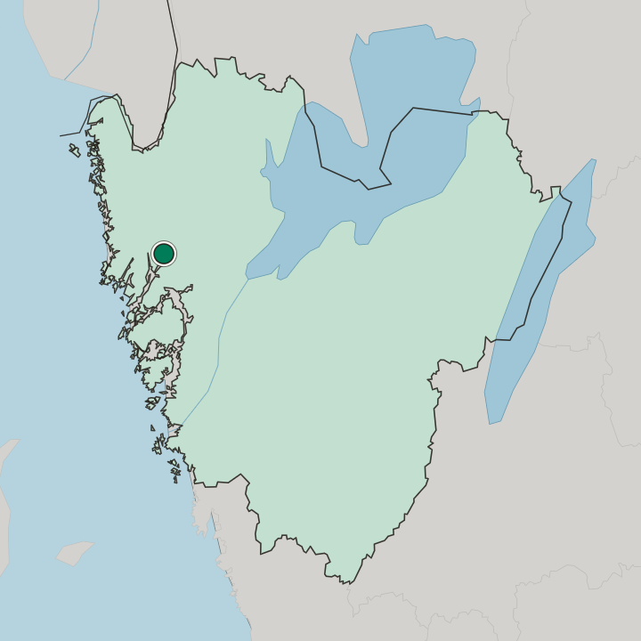 Map showing Munkedal — In Västra Götaland County