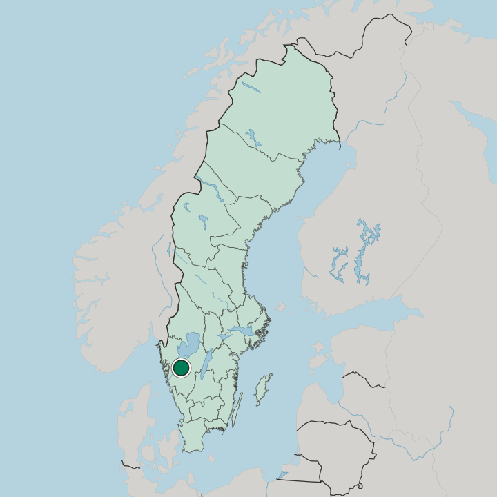 Map showing Nossebro — In Sweden