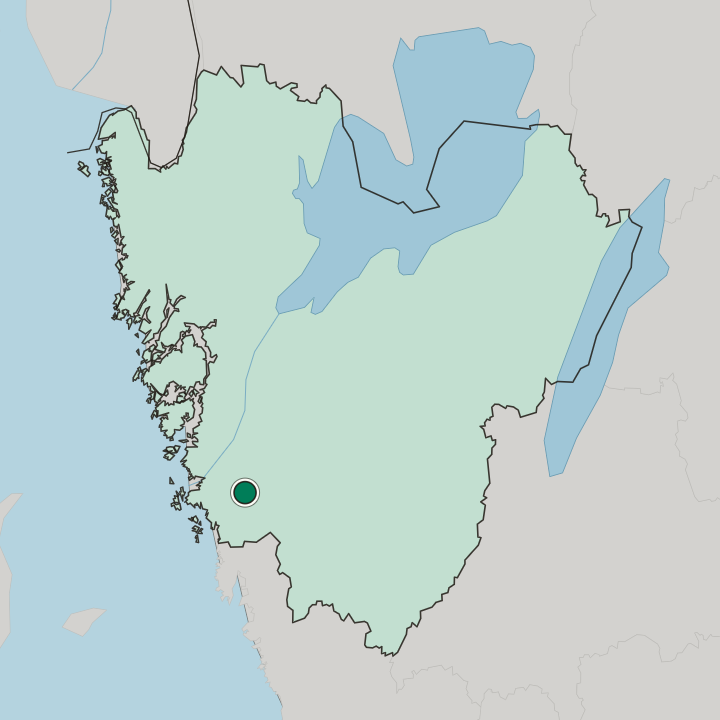 Map showing Partille — In Västra Götaland County
