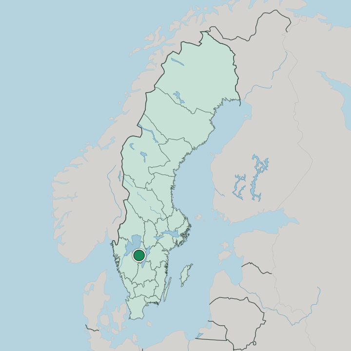Map showing Skövde — In Sweden