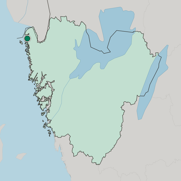 Map showing Strömstad — In Västra Götaland County