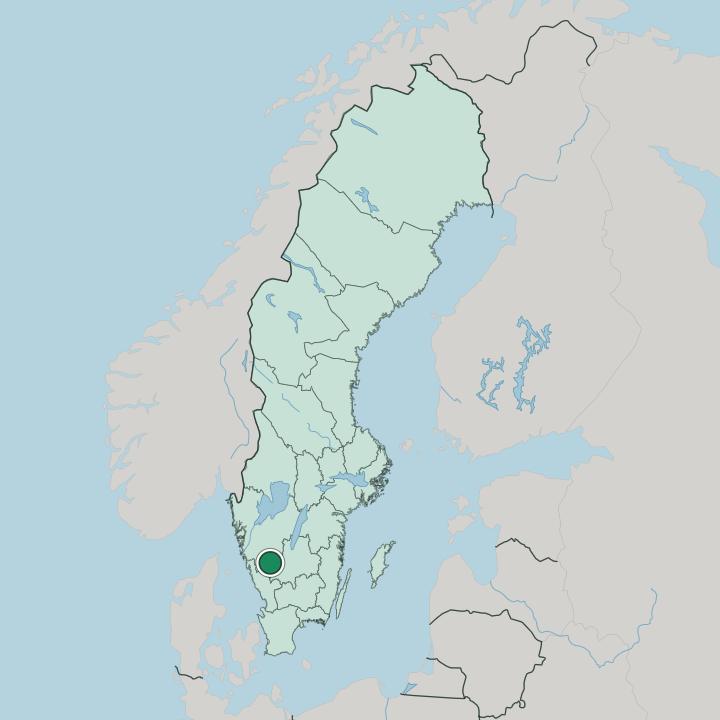 Map showing Svenljunga — In Sweden