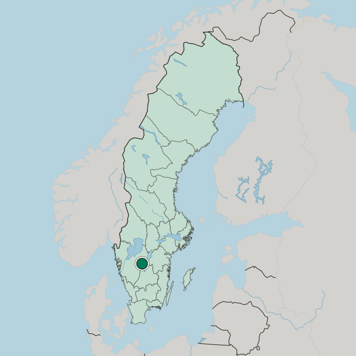 Map showing Tidaholm — In Sweden