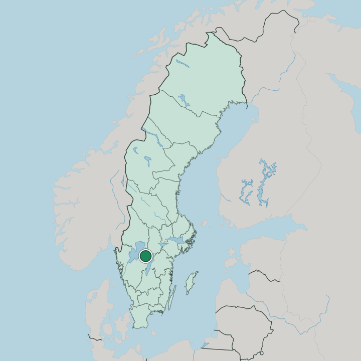 Map showing Töreboda — In Sweden