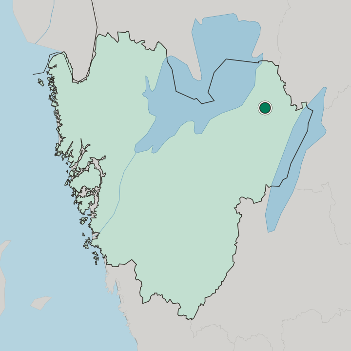 Map showing Töreboda — In Västra Götaland County