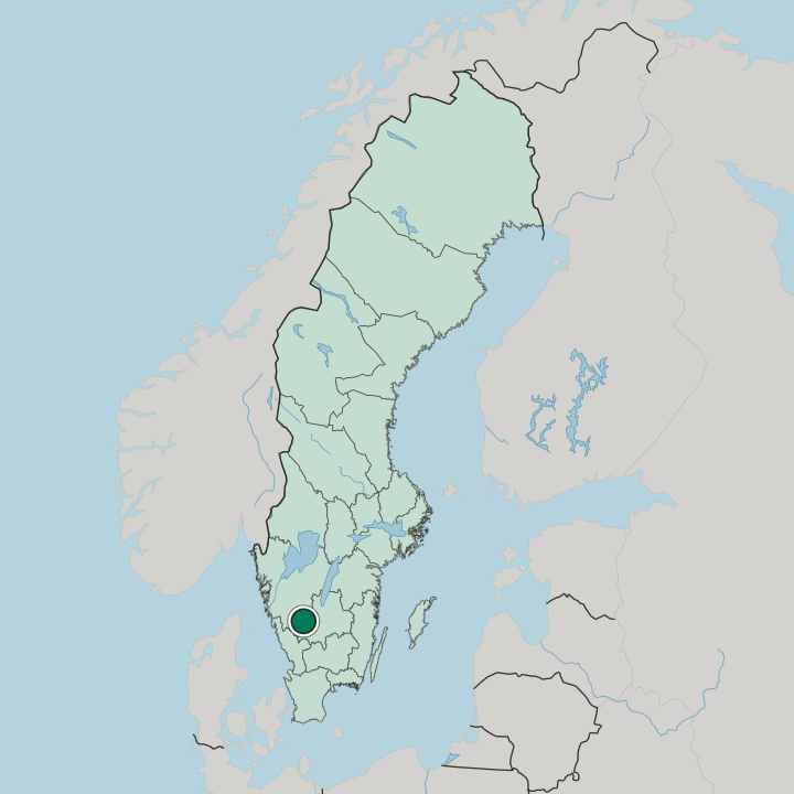 Map showing Tranemo — In Sweden