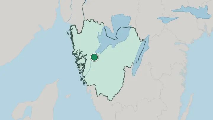 Map of Trollhättan in Sweden