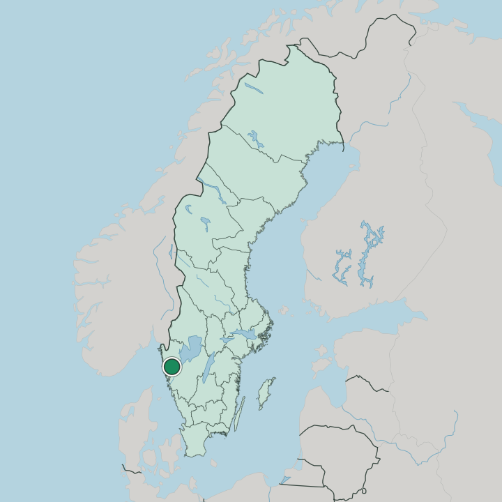 Map showing Uddevalla — In Sweden