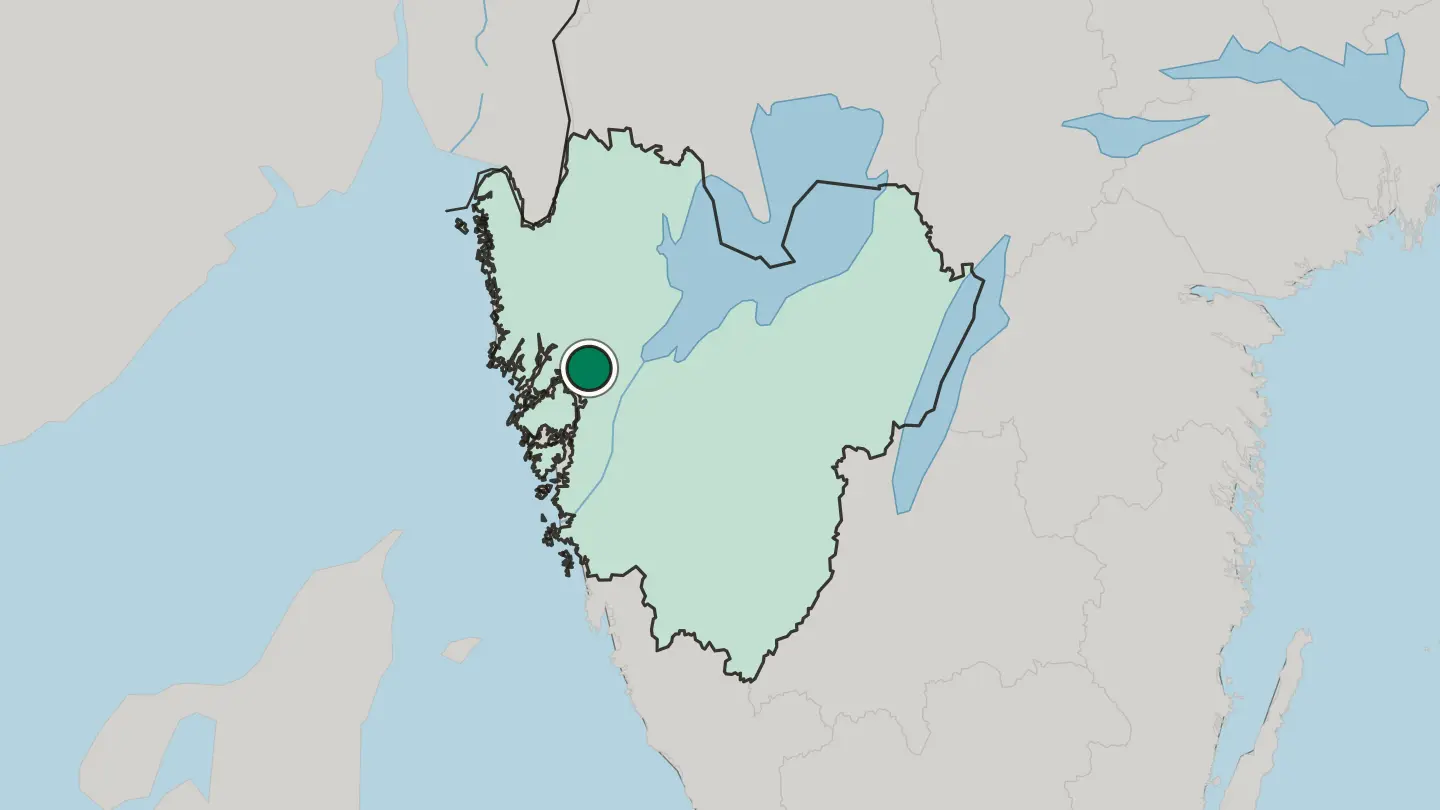 Map of Uddevalla in Sweden