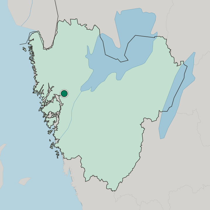 Map showing Uddevalla — In Västra Götaland County