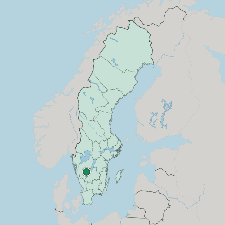 Map showing Ulricehamn — In Sweden