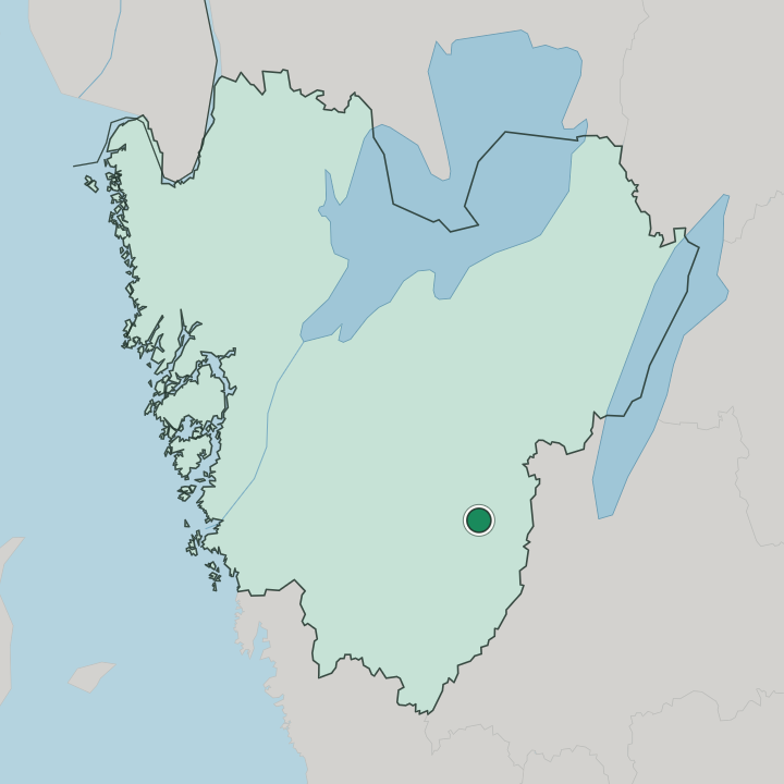 Map showing Ulricehamn — In Västra Götaland County