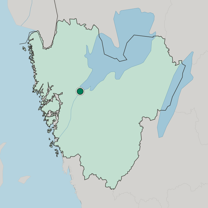 Map showing Vänersborg — In Västra Götaland County