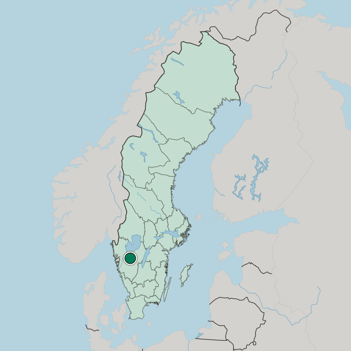 Map showing Vara — In Sweden