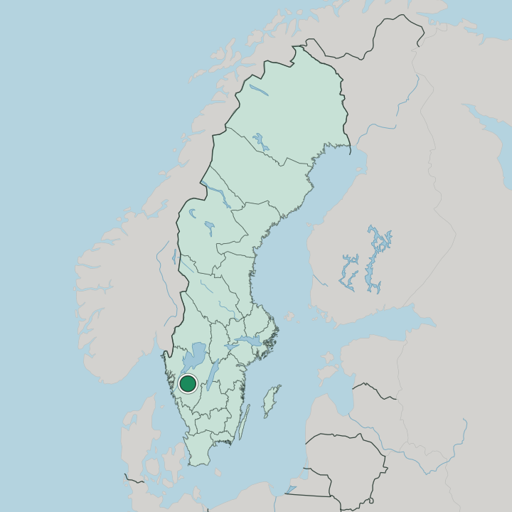 Map showing Vårgårda — In Sweden