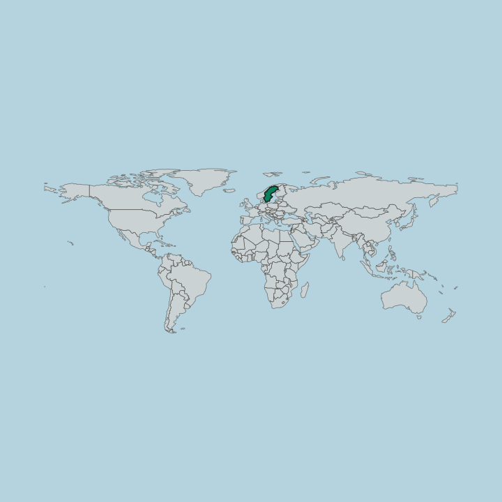 Map showing Sweden — Worldwide
