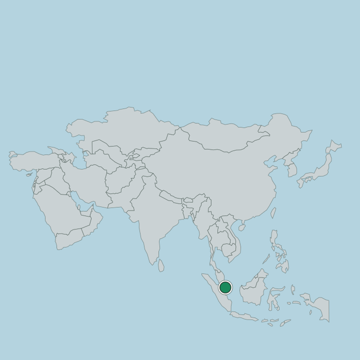 Map showing Singapore — In Asia