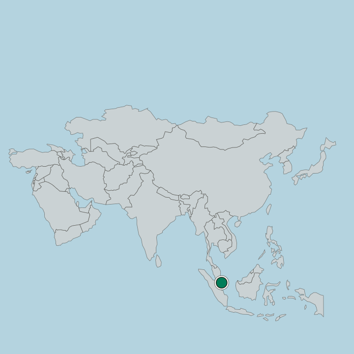 Map showing Singapore — In Asia