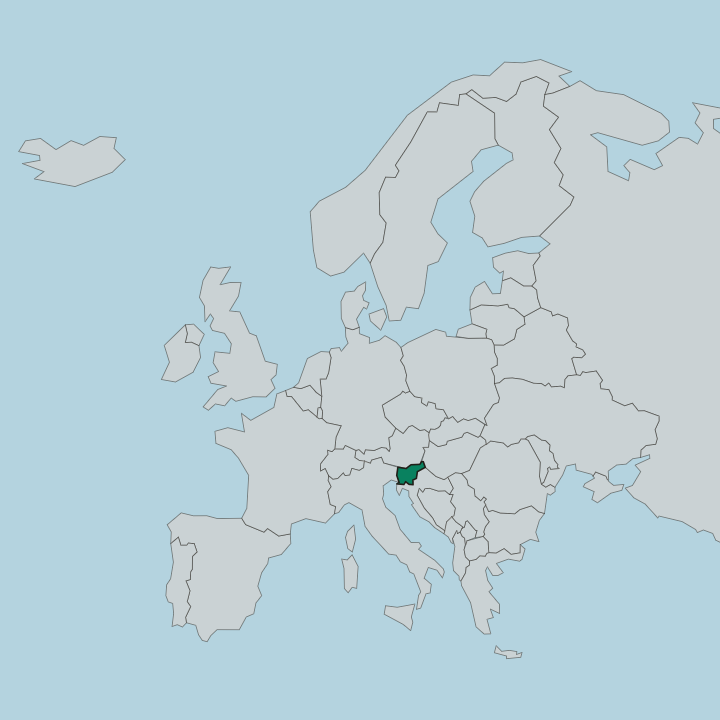 Map showing Slovenia — In Europe