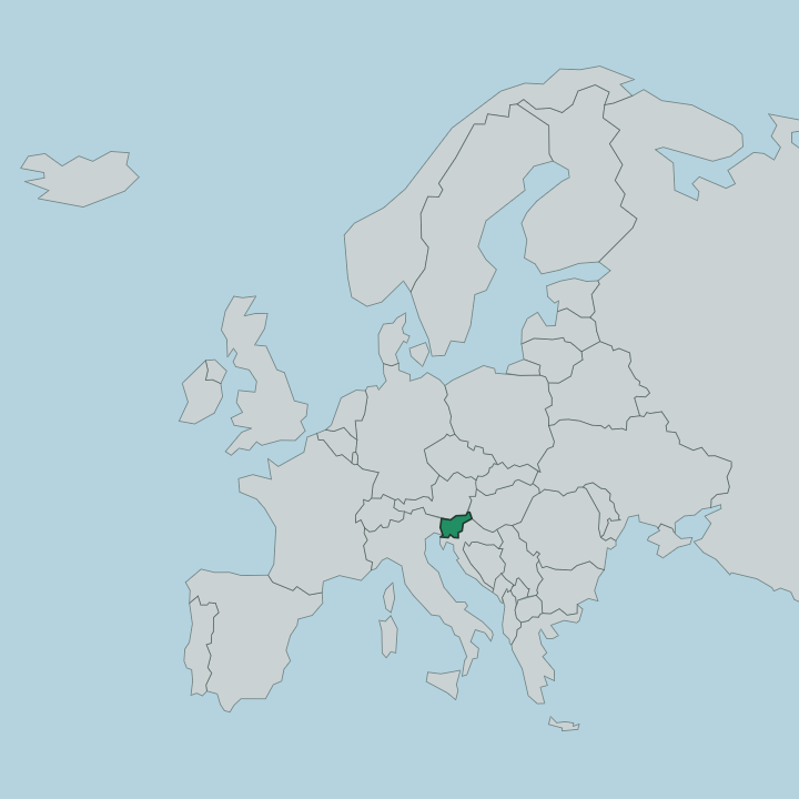Map showing Slovenia — In Europe