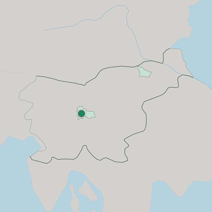Map showing Ljubljana — In Slovenia