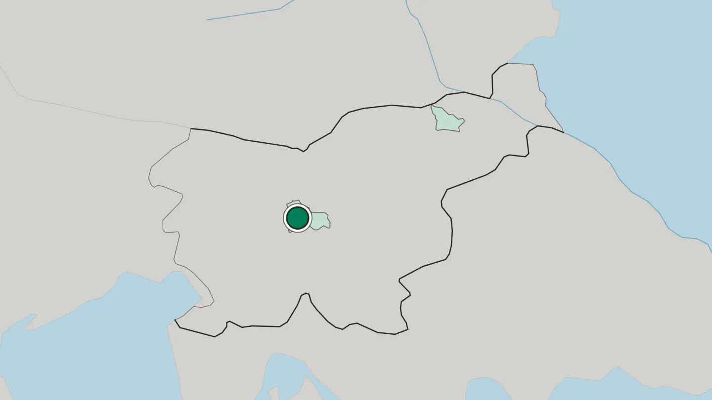 Map of Ljubljana in Slovenia