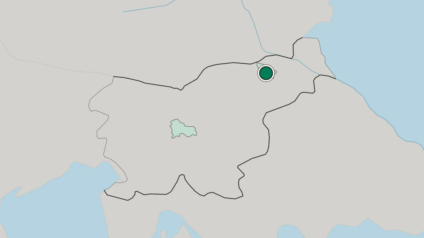 Map of Maribor in Slovenia