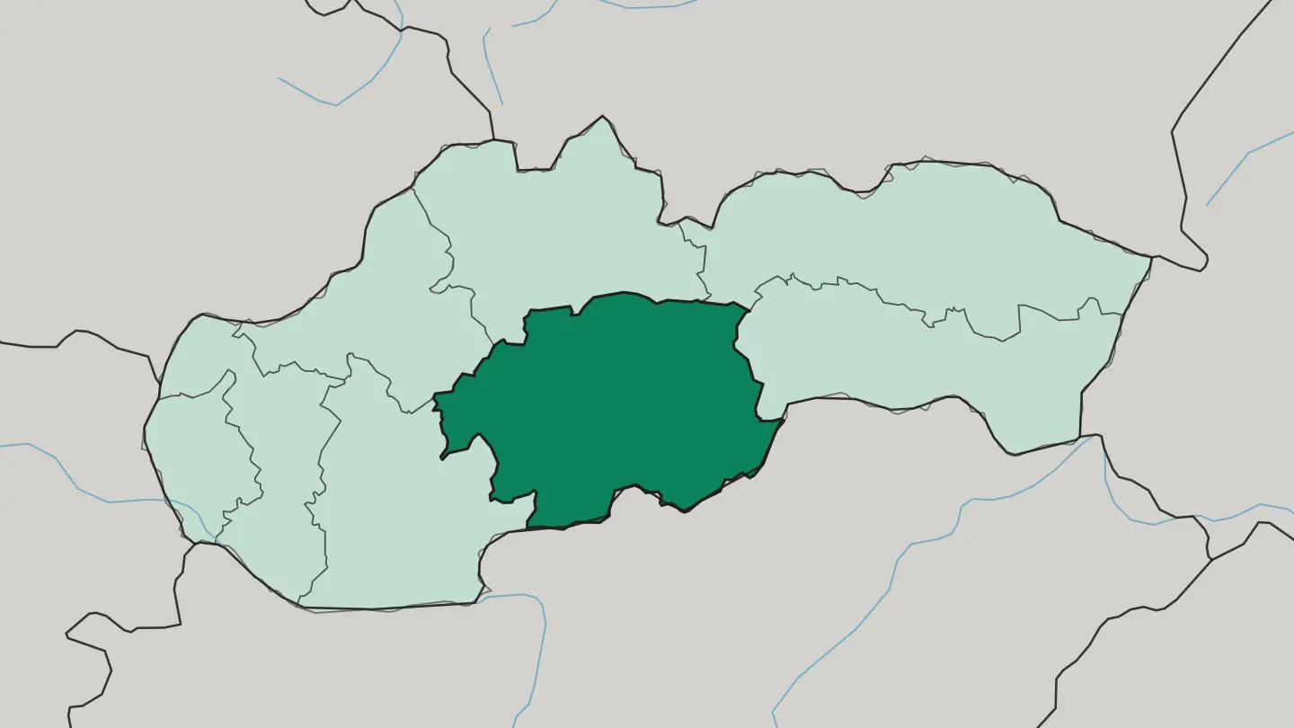 Map of Banska Bystrica in Slovakia