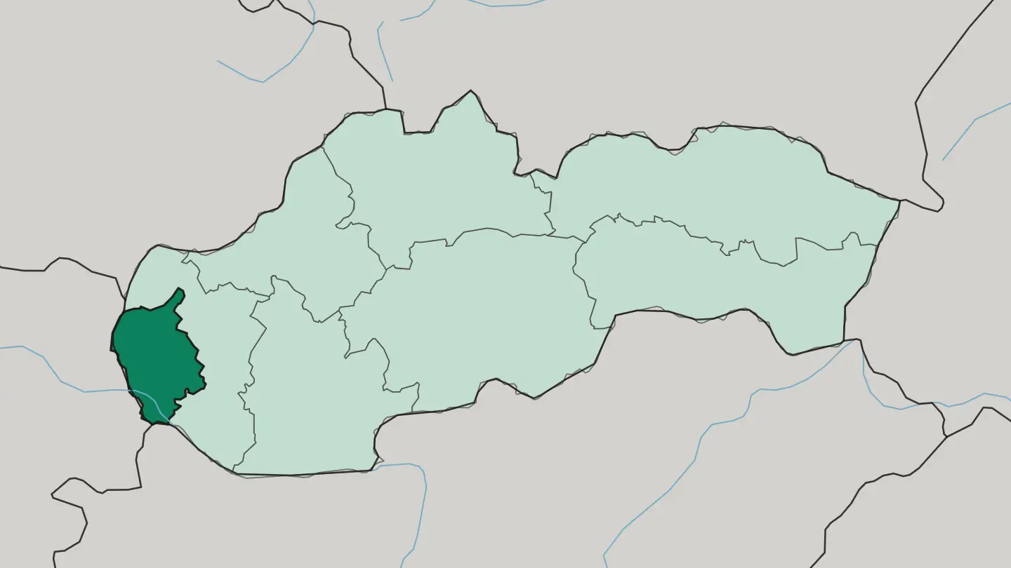 Map of Bratislava in Slovakia