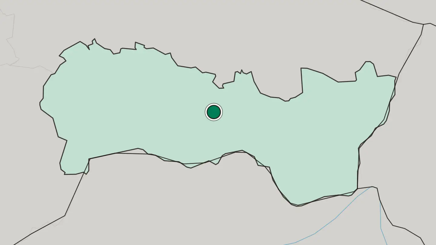 Map of Košice in Slovakia
