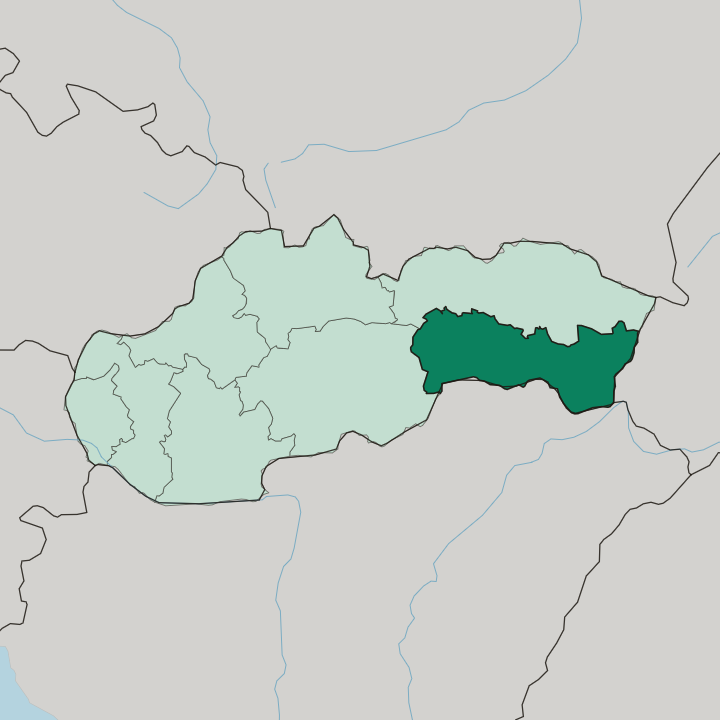 Map showing Kosice — In Slovakia