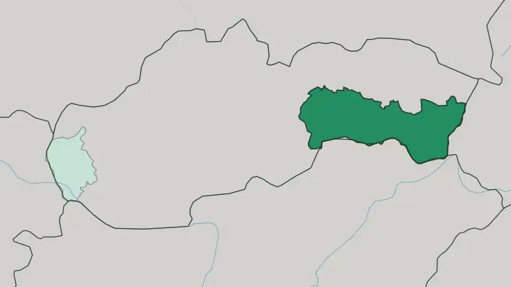 Map of Kosice in Slovakia
