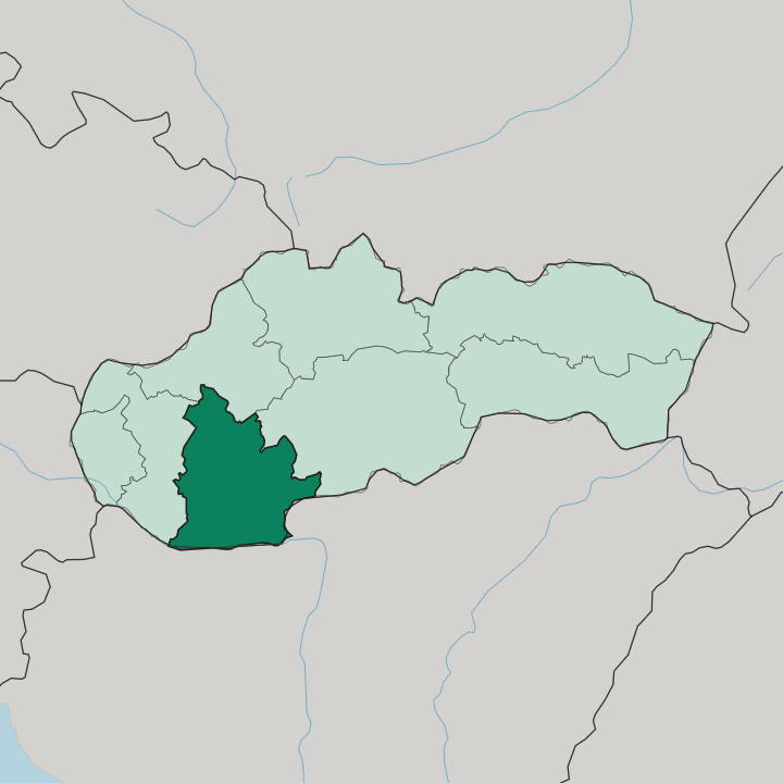 Map showing Nitra — In Slovakia